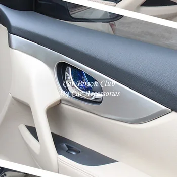 

Interior Door Handle Bowl Panel Cover Trims Decoration Frame Stickers For Nissan X-Trail Rogue 2014-2020 Car styling Accessories