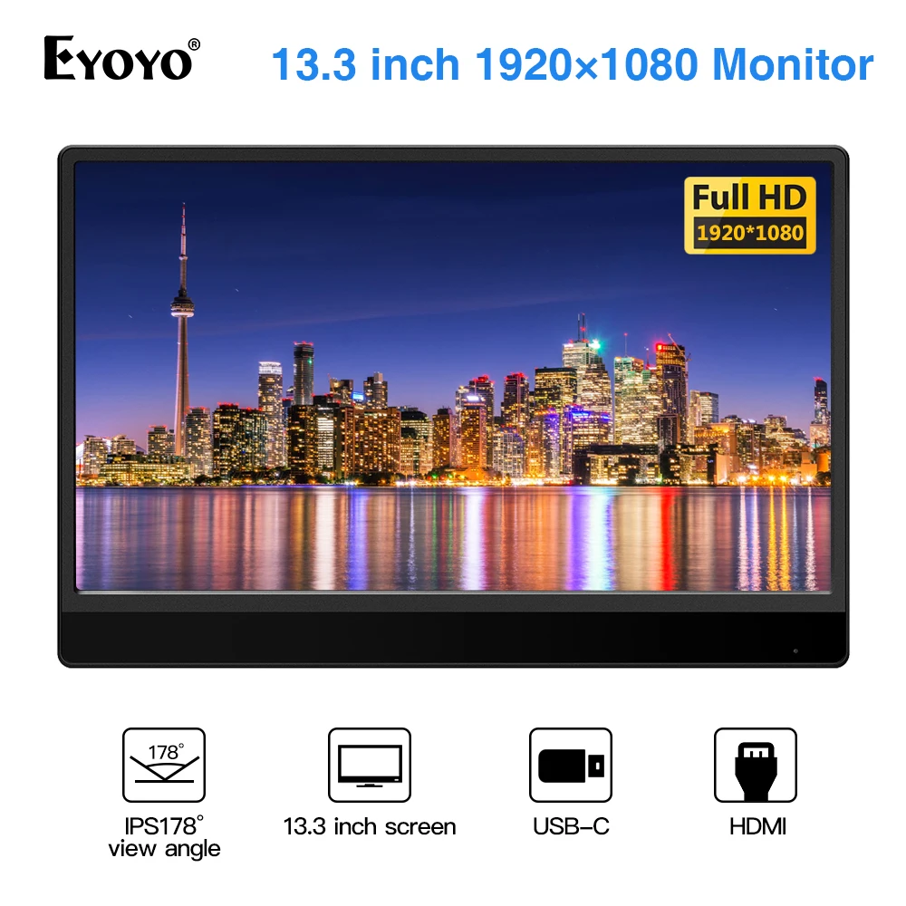EYOYO 13 3 &quotEM13RS портативный игровой монитор USB C HDMI экран FHD 1080P Pantalla для ноутбука ПК