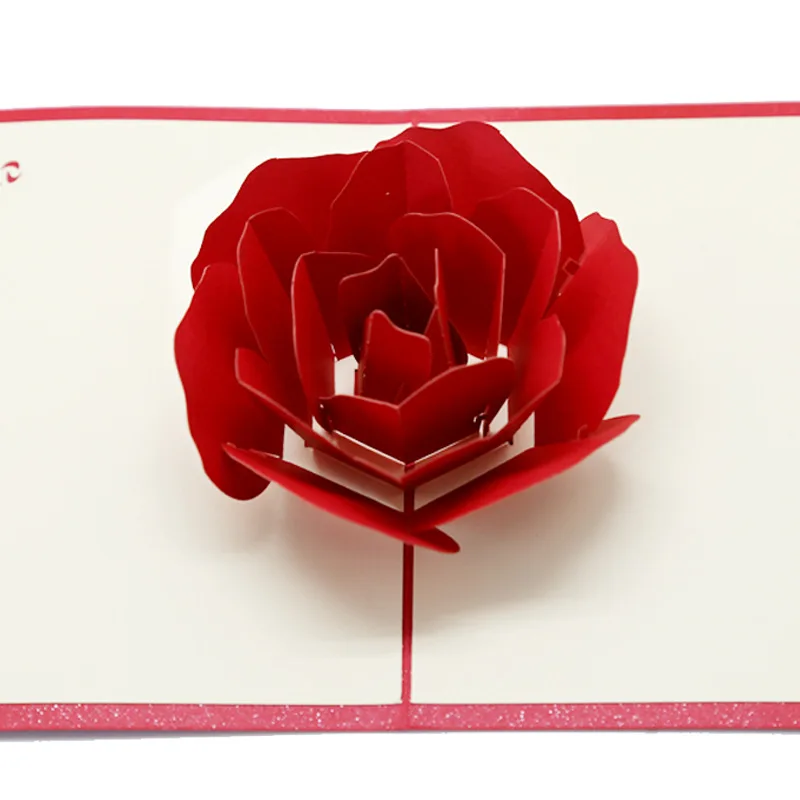 5pcs Paper Model 3D Rose Stereo Greeting Card Valentine s Day Card Creative Handmade Paper Carving 5