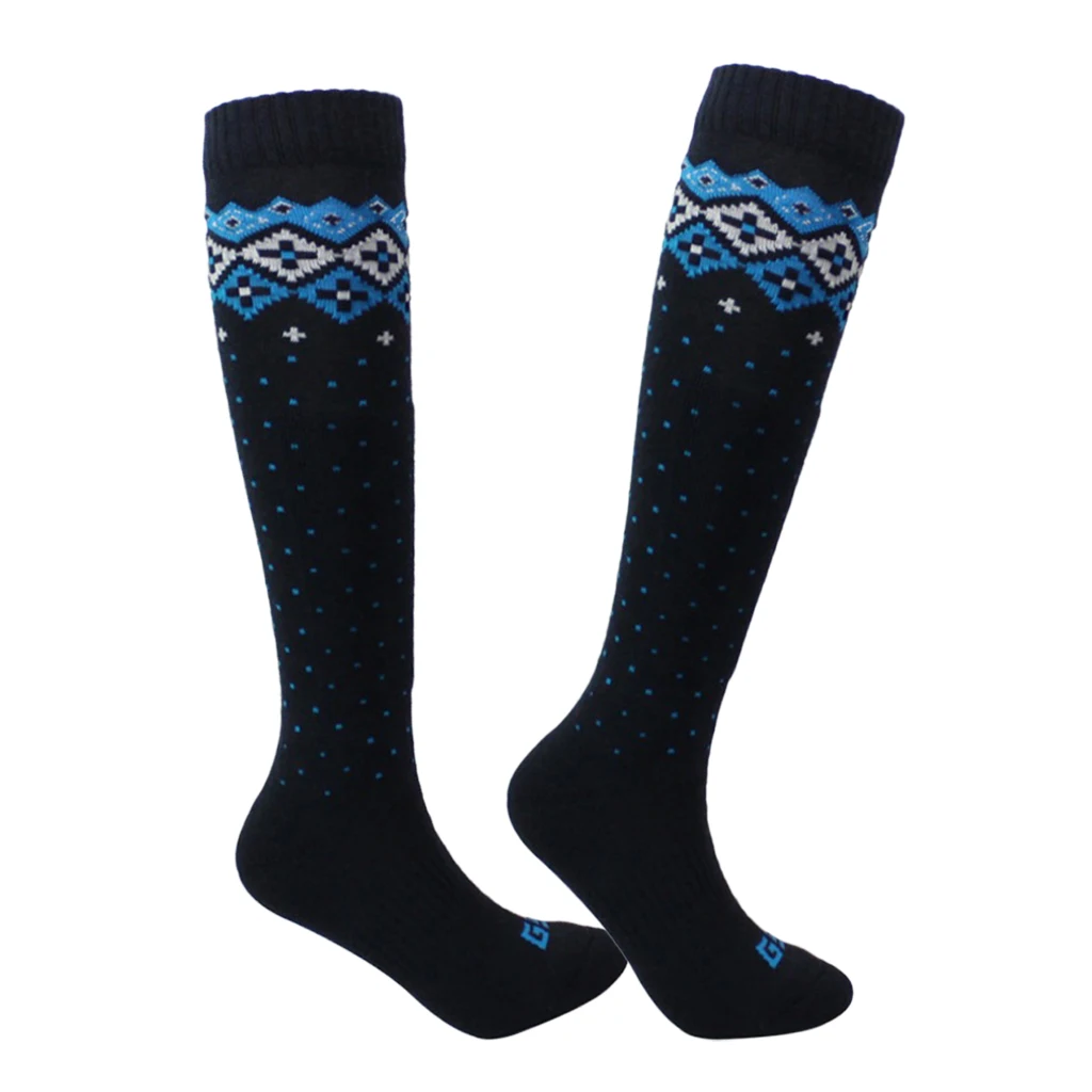 Adult Child Wool Blend Holding Winter Warm Ski Snow Stretchy Long Socks Winter Ski Socks