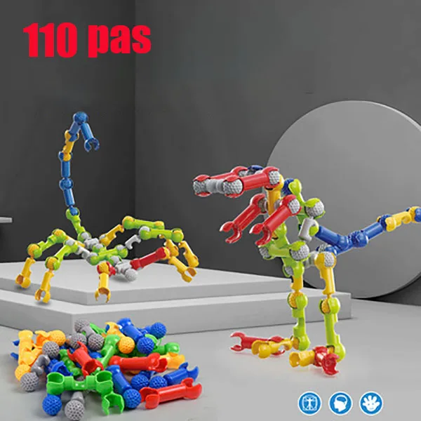 100 Pas Скелет строительные блоки развитие интеллекта настольные игры Сборка Diy строительные блоки игрушки Монтессори детский подарок - Цвет: 110 pas