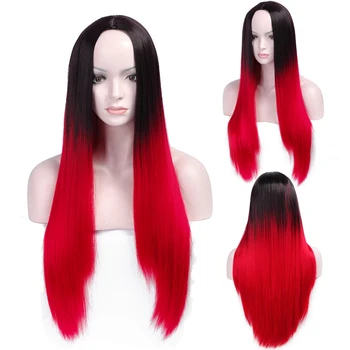 

Long Straight Wigs for Women Synthetic Wig Natural Looking Side Part 150% Density Heat Resistant Fiber for Party & Cosplay