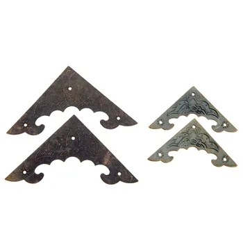 

12Pcs Decorative Antique Corner Protector Jewelry Wine Gift Box Wooden Cases Bat Shape Corner Bracket Furniture Fittings