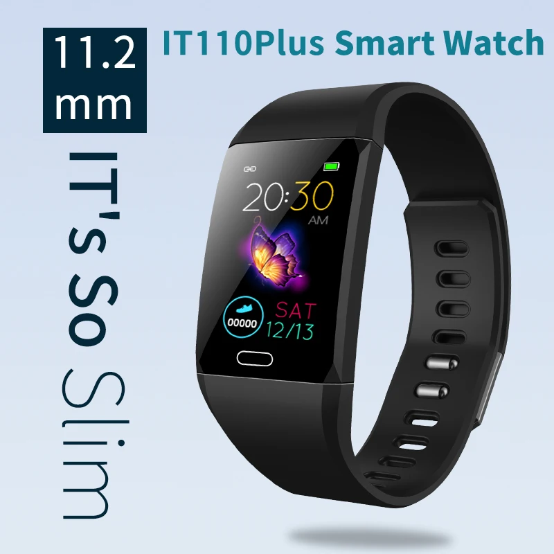 IT110Plus Smart Watch High Ventilated Strap Heart Rate Waterproof IP67 with Phone Reminder Heart Rate Exercise Strap for Android