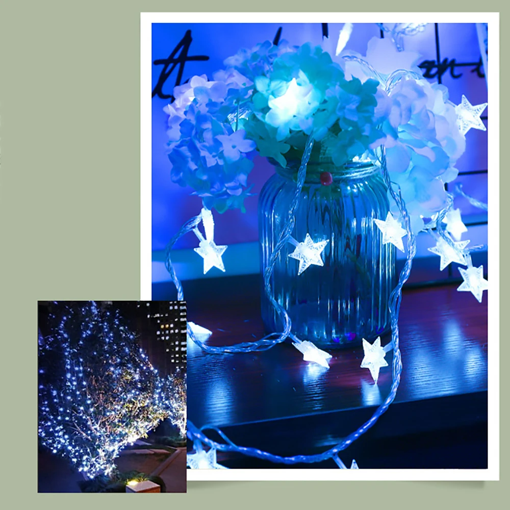 10-20LED Star Light String Twinkle Garlands Battery Powered Christmas Lamp Holiday Party Wedding Decorative Fairy Lights 5