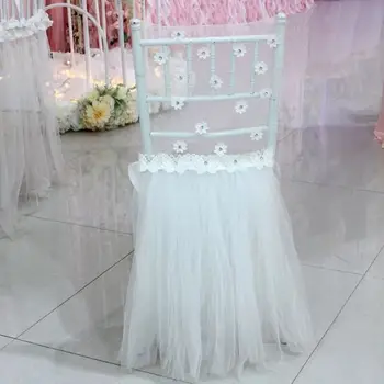 

2 pieces/ lot Fancy romantic Tulle Dress Design Chiavari Chair Cap/ Chair Hood/Chair Cover for Wedding Decoration