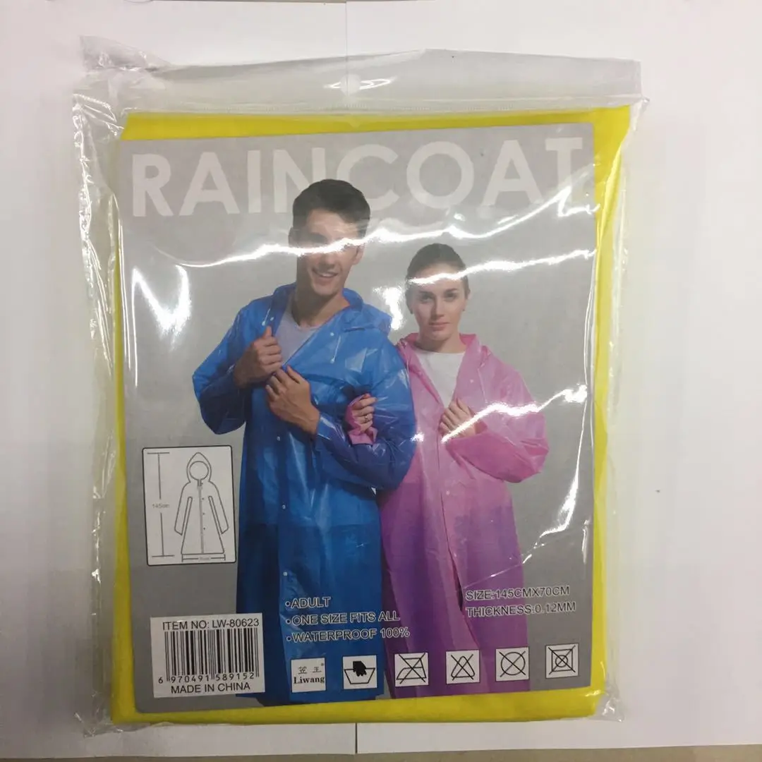 Li King Yiwu напрямую от производителя продажи путешествия на открытом воздухе Мода взрослых не Одноразовые PEVA толстый Дождевик-комбинезон