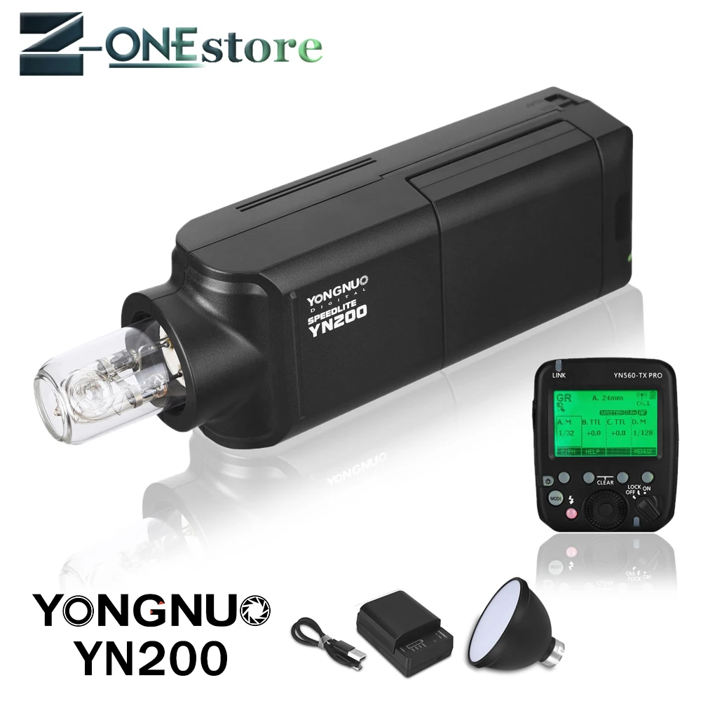 YONGNUO YN200 ttl HSS 2,4G 200W литиевая батарея с usb type C, совместимый YN560-TX(II)/YN560-TX Pro/YN862 для Canon Nikon