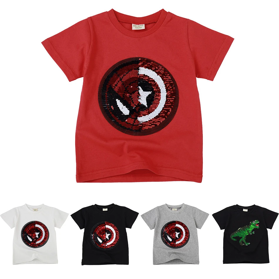 de mágicas para niños y niñas, ropa informal Reversible de algodón, camiseta de moda, camisetas de unicornio|Camisetas| -