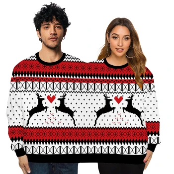 

2019 New Fashion Conjoined Long Sleeve Sweatshirt Unisex 3D Print Snowman Conjoined Sweatshirt Dropship