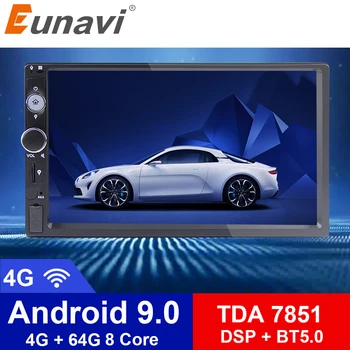 

Eunavi 2 Din 7 inch Octa core Universal Android 9.0 4G RAM Car Radio PC Stereo GPS Navigation WiFi 1024*600 Touch Screen USB