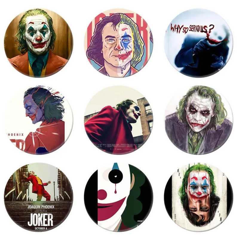 1 дюйм DC Comic Movie супергерой Джокер Merch Pin кнопки броши значки Pinback Бэтмен аксессуары