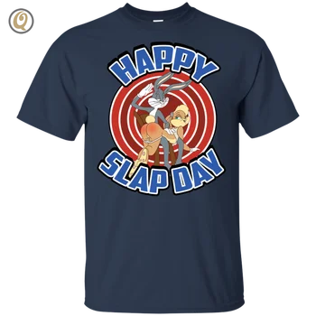 

Bugs Bunny and Lola, Happy Slapday, Cotton T-Shirt - Navy