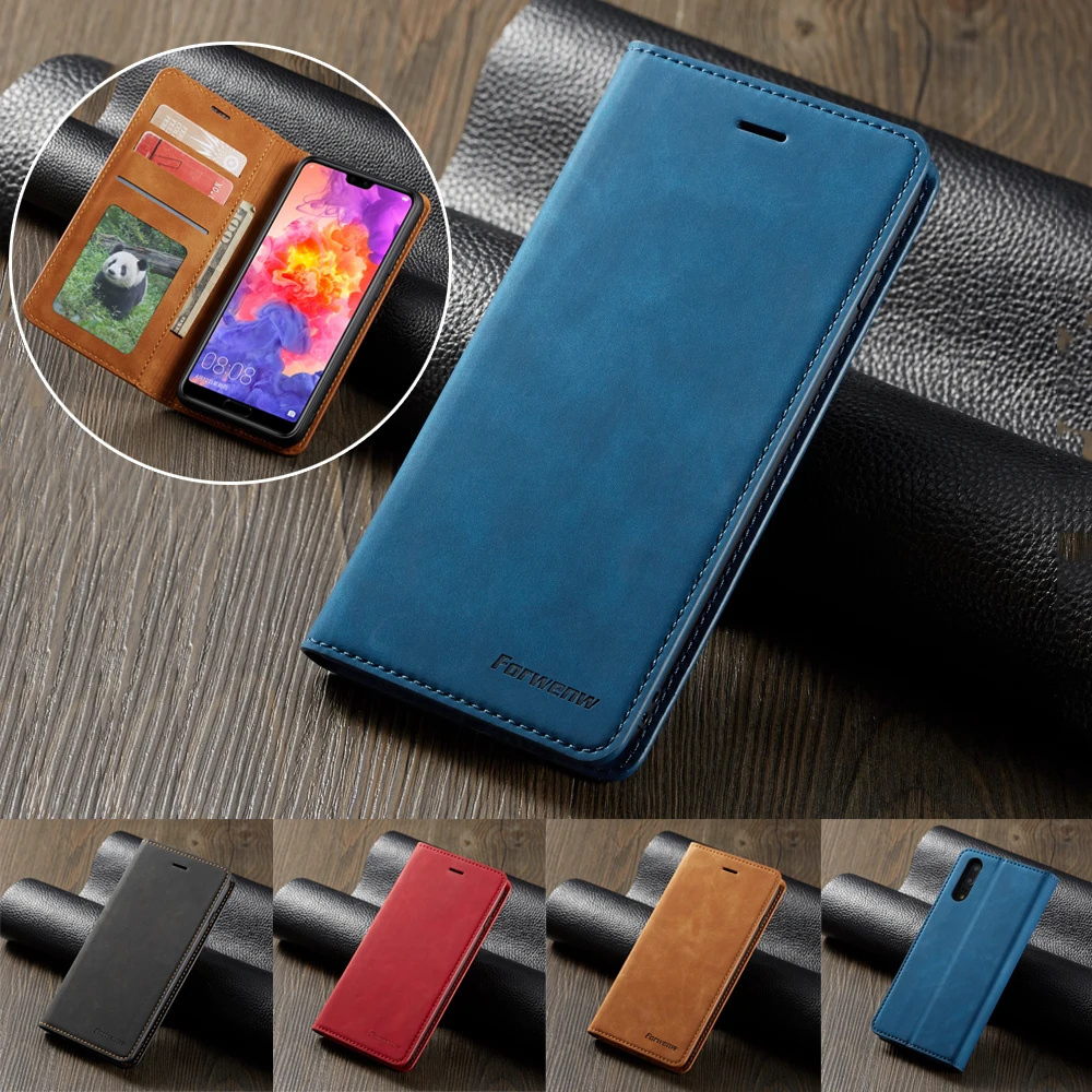 

Forwenw Retro Leather Purse Case For Huawei P20 Pro Magneti Card Wallet Cover For Huawei P30 Lite Mate 20 Pro P Smart Plus 2019