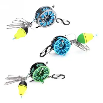 

Stainless Steel Fishing Lock Buckle With Reel Live Fish Locks Retractable Rope With Float Carabiner