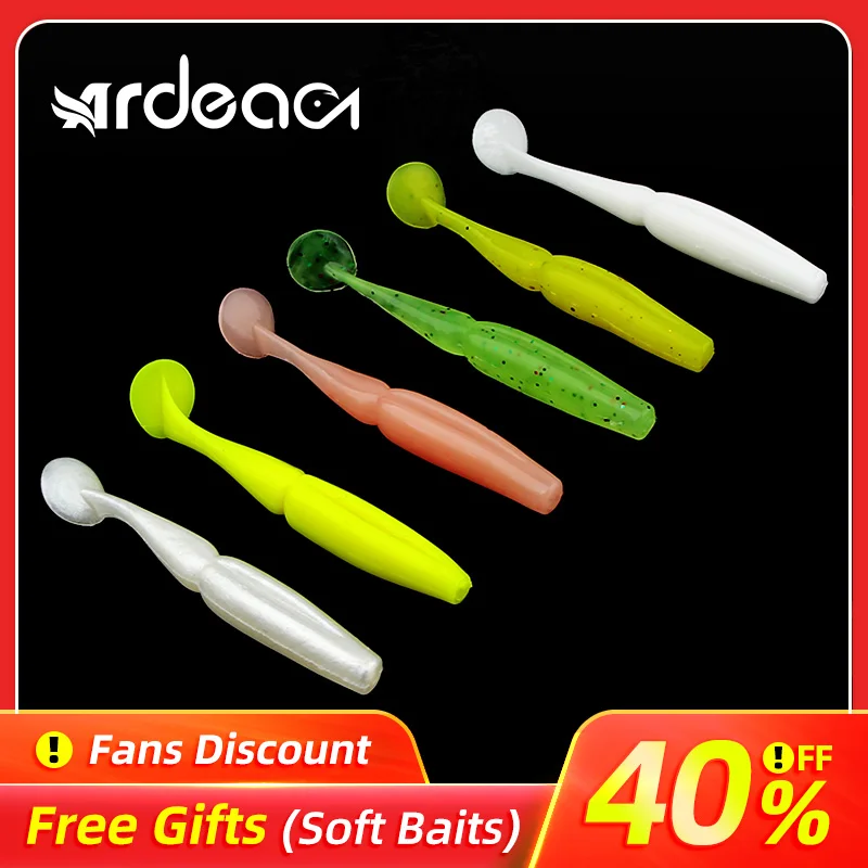 

ARDEA Artificial Silicone Soft Bait 4pcs 70mm 3.9gSea Cucumber Paddle Grub Worm Silicone Wobbler Cylindrical Shad Baits