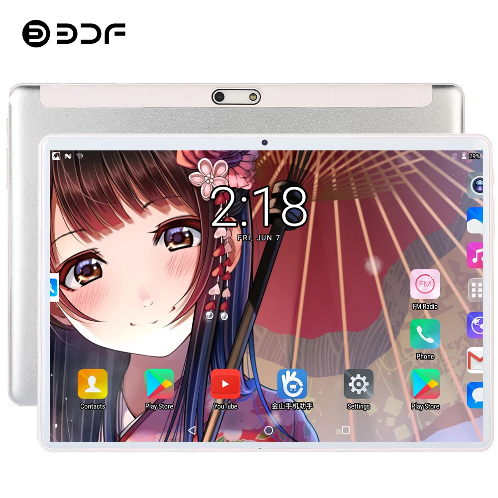

BDF New Original 10 Inch Tablet Pc Quad Core 3G Phone Call Google Market WiFi Bluetooth 10.1 Tablet 1GB/32GB Android 7.0 Tab