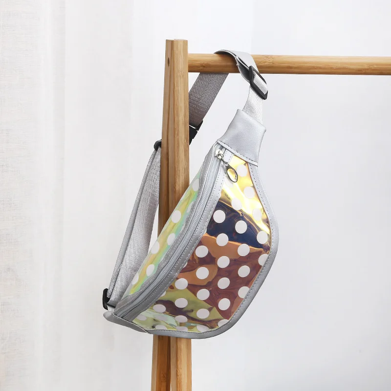 Женская поясная сумка с блестками кожаная поясная сумка для телефона, нагрудная сумка для детей, поясная сумка для девочек, поясная сумка - Цвет: gray dot