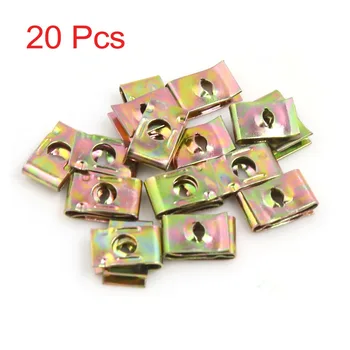 Günstige 20Pcs 3mm Loch Frühjahr Metall Retainer Schraube U-Typ Clips Nieten 17x11x5mm