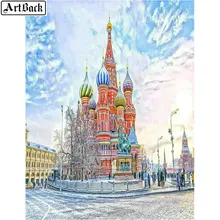 5d алмазная картина Русский пейзаж с замком полный квадрат 3d Алмазная мозаика христианская церковь алмазные вышитые наклейки