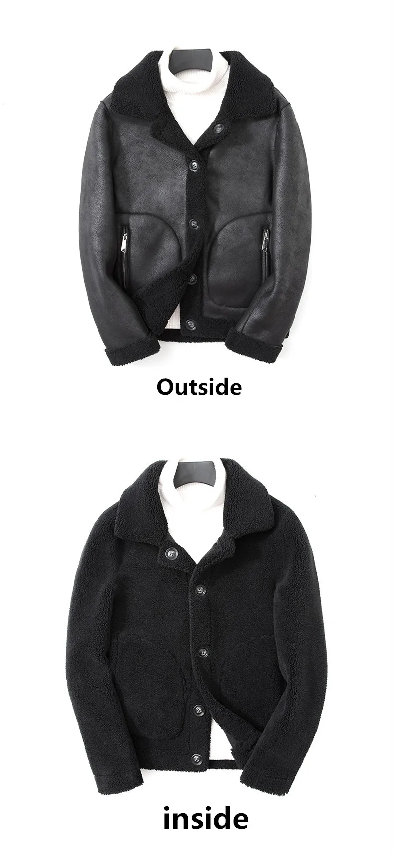Зимнее Двустороннее пальто мужской высококачественный Тренч мужская повседневная куртка зернистое бархатное шерстяное пальто Мужское пальто