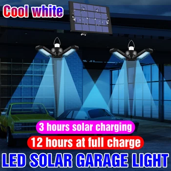 

Portable LED Solar Garage Lamp IP65 Waterproof Solar Panel Bulb 60W 80W Folding Solar Pendant Lights 5V Double Head Chandelier