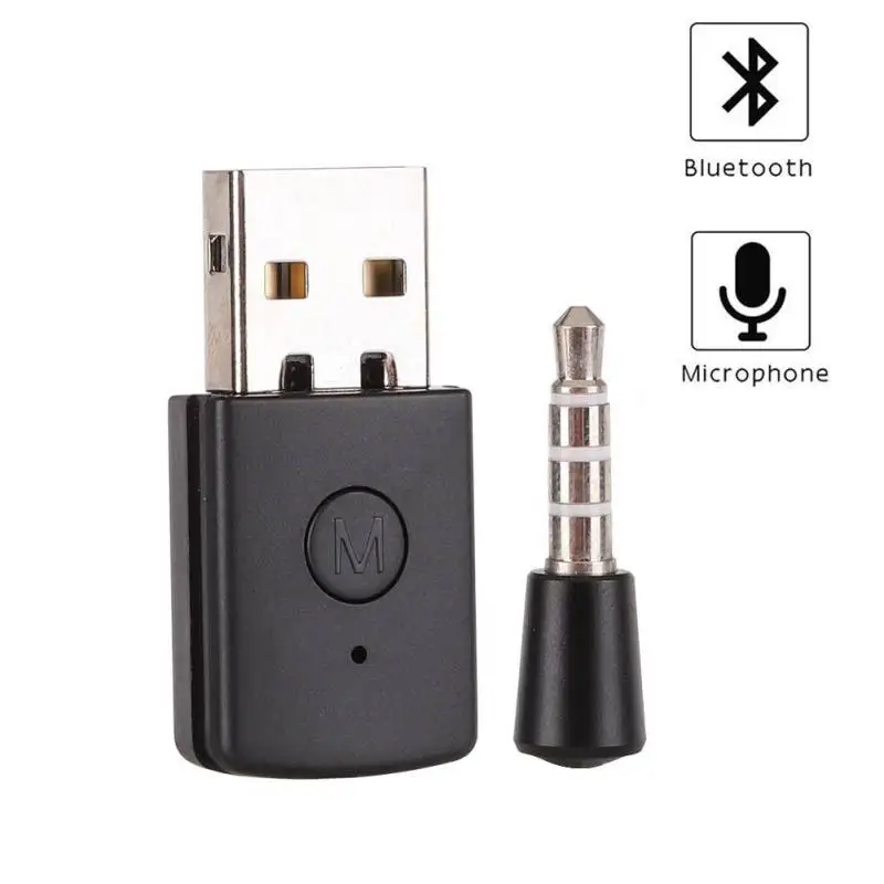 Latest Version USB Adapter 3.5mm Bluetooth 4.0 + EDR Dongle for PS4 Stable Performance Headsets |