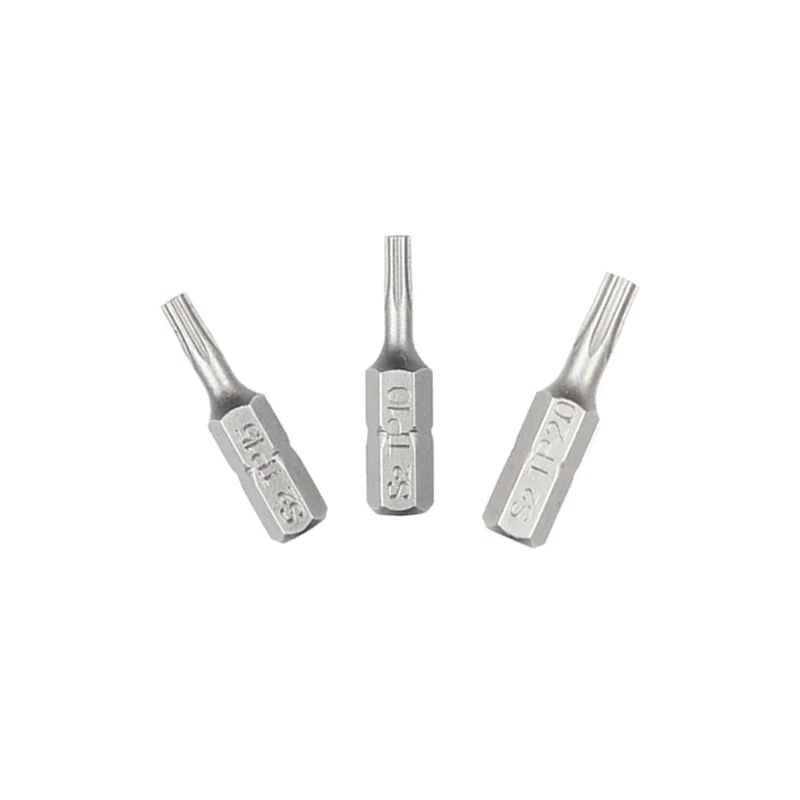 1 인치 TP10 15 20 25 30 35 보안 Torx 스크루 드라이버 비트 세트 전동 공구 용 1/4 인치 6.35mm 육각 섕크 전기 스크루 드라이버 비트