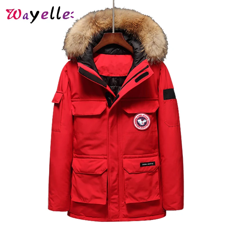 

Down Jackets Men Winter Jacket Men Fashion Thick Warm Parkas Fur 90% White Duck Down Coats Casual Waterproof Man Down Jackets