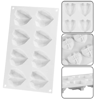 

6 Cavity Diamond Love Heart Silicone Mould Cake Decorating Tools Love Heart Cake Mold Bakeware Form For Soap Mousse Pastry Tools