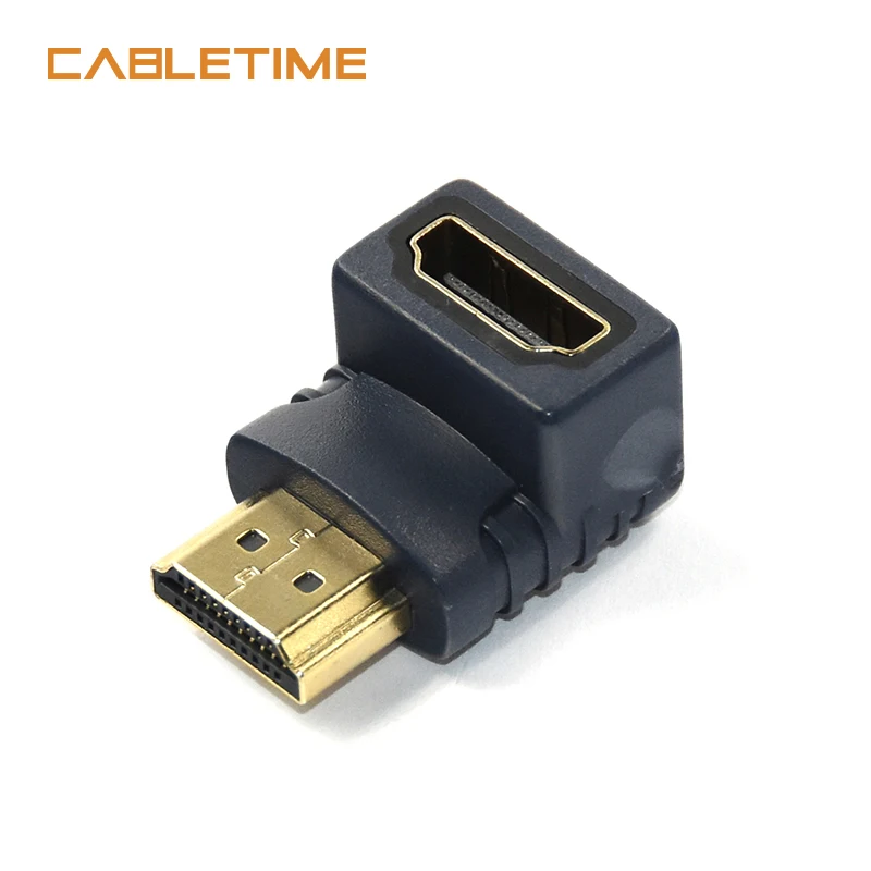 

Cabletime HDMI Adapter 90/270 Degree HDMI Male to HDMI Female Converter Extender Gold-Plated for 1080P 60Hz HDTV PC N177