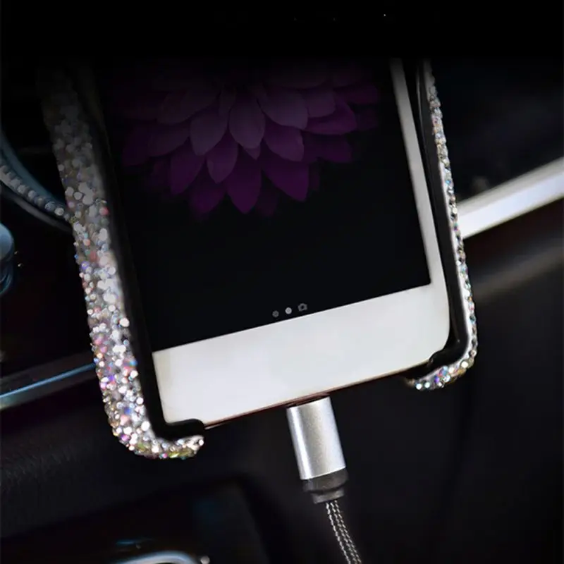 Bling Стразы автомобильное USB быстрое зарядное устройство прикуриватель Алмазный кристалл gps Автомобильный держатель для телефона Вентиляционное крепление навигационный кронштейн