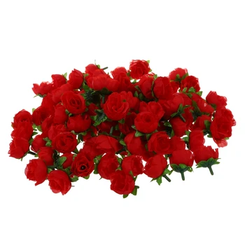 

100 x Artificial Flower Head Roses Deco Rosettes DIY Wedding party Baptism RED