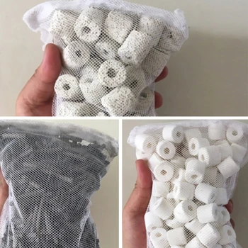 1PC 메쉬 가방 Acqurium 연못 필터 그물 가방 F 바이오 볼 암모니아 수족관 물고기 탱크