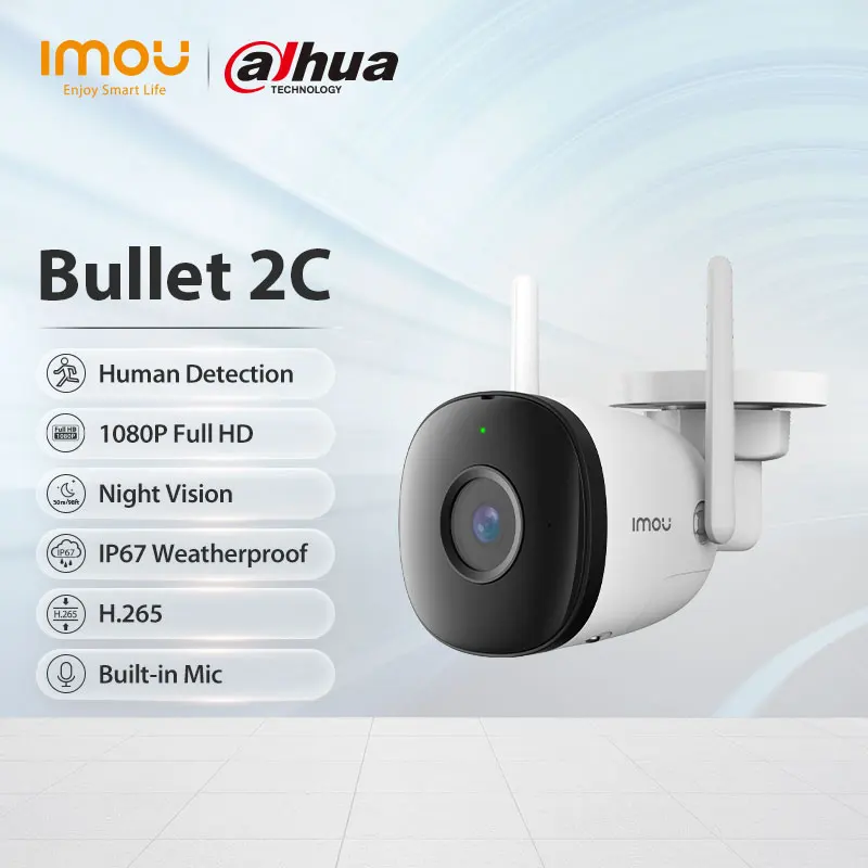 Dahua imou Bullet 2C 1080P Wi-Fi камера двойная антенна наружная IP67 погодозащищенная