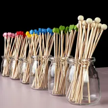 100pcs Candy Sticks with Ball Wooden Lollipops Sucker Cake Pops Ball Sticks Decoration Cupcake Cake Toppers Wooden Sticks
