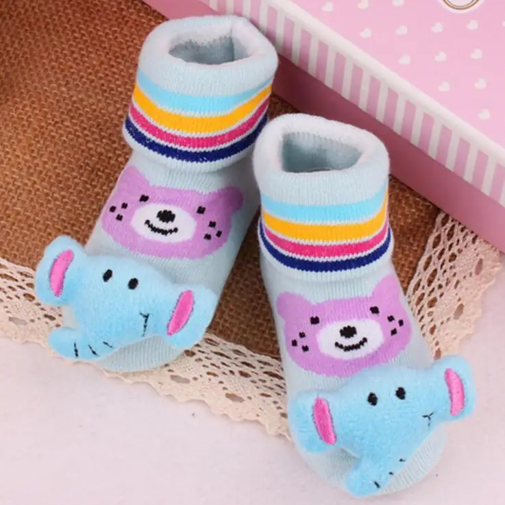 Lytwtw/Детские хлопковые носки для малышей нескользящие носки с рисунками для маленьких мальчиков и девочек; сезон осень-весна; недорогие носки с колокольчиками для новорожденных