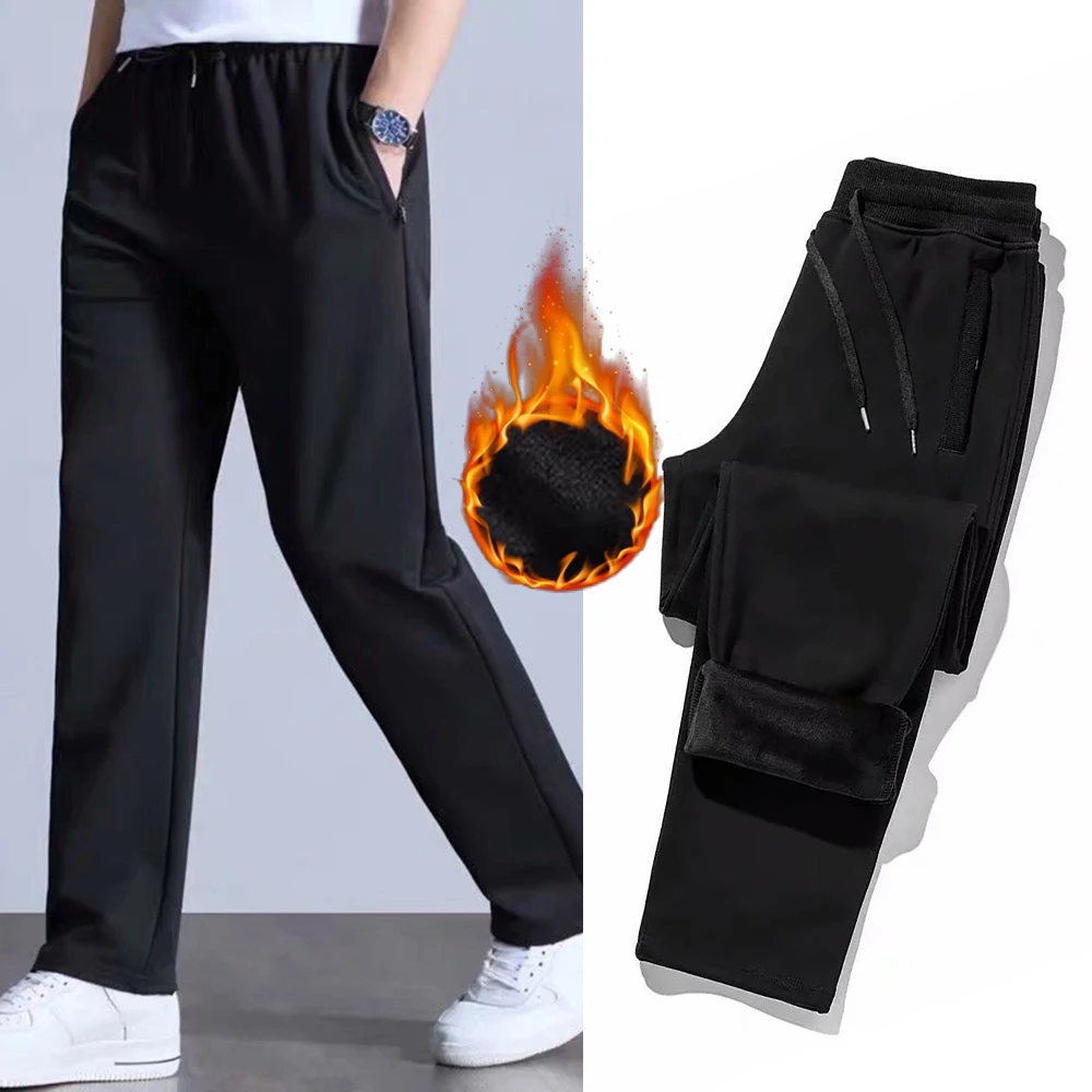 Men's Winter Warm Thermal Trousers Casual Athletic Fleece Lined Thick Pants Jogging Pants Men Sport Sweatpants Running Hot