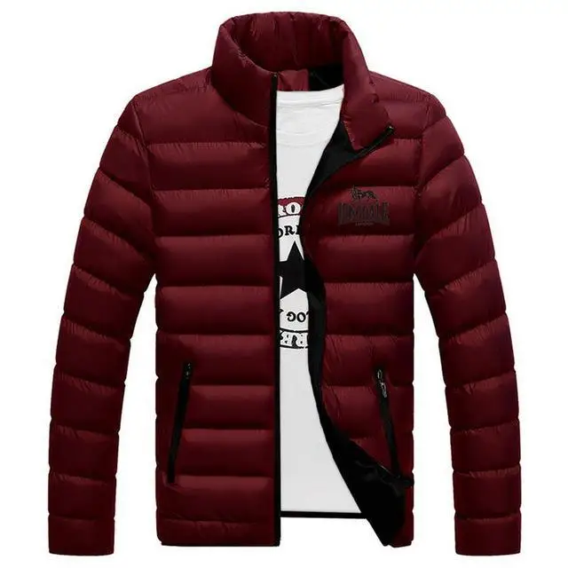 red- H Мужская повседневная одежда Lonsdale на молнии, модные жаккардовые толстовки с капюшоном, флисовая куртка Solomon, осенние толстовки, Осеннее зимнее пальто - Цвет: red- H