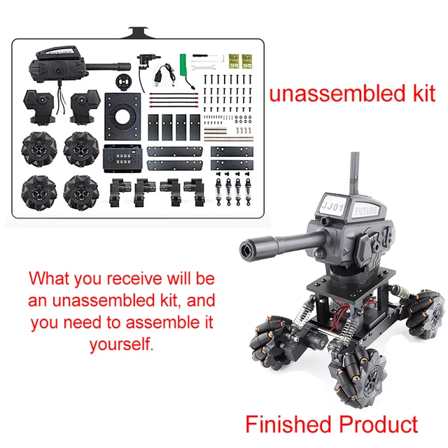 DIY Alloy RC Tank Car Toy 4WD Water Bomb Tanks RC Car Drift Programming Remote Control Toys for Children Boys Kits Adult Gift