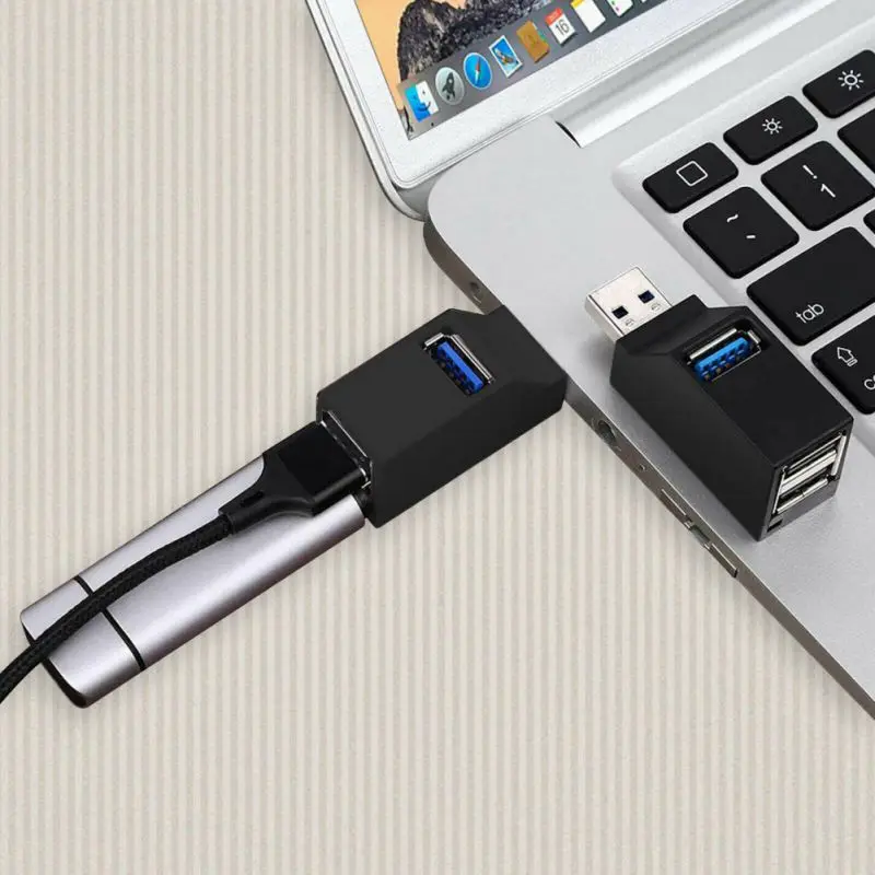 2 шт./компл. 3 порта мини USB 3,0 концентратор Высокоскоростной сплиттер для подключения и воспроизведения на компьютер, ноутбук, лептоп