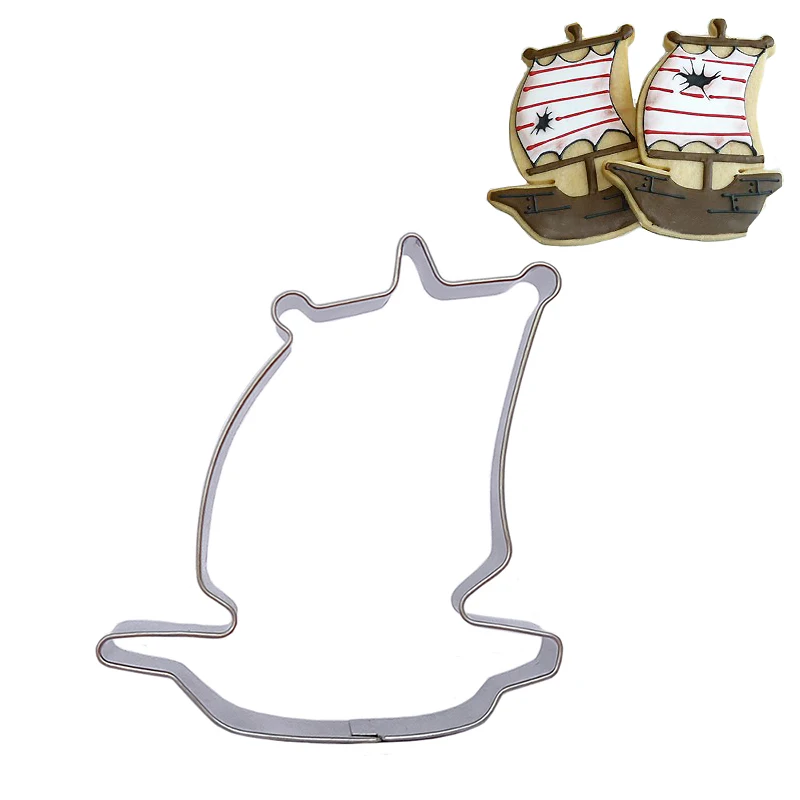 

1pc Pirate Ship Shape Cookie Cutter Stainless Steel DIY Biscuit Mould Cake Fondant Pastry Decorating Tools
