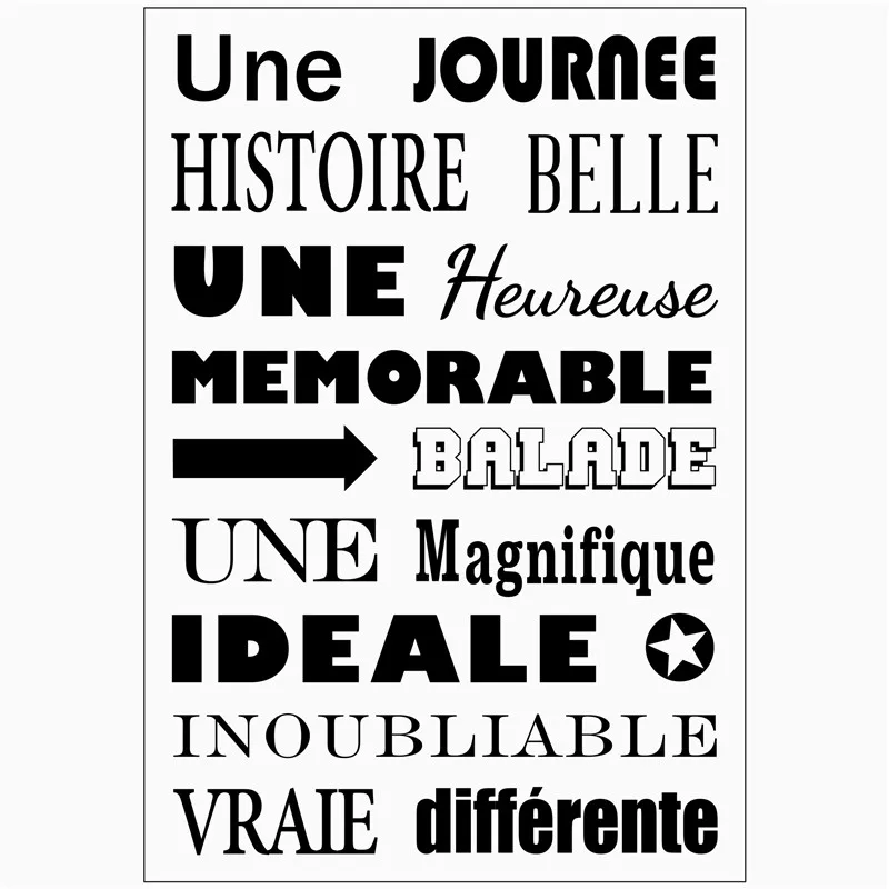 French Word Rubber Silicone Clear Stamps for Scrapbooking Tampons Transparents Seal Background