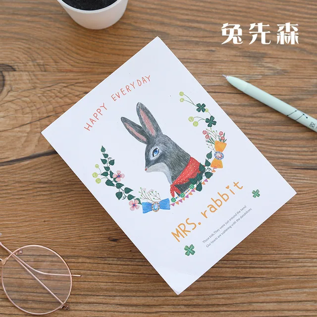 Kawaii 375 листов, блокнот для заметок, может порвать бумажные заметки, кролик, кот, ежедневный Еженедельный планировщик, блокнот, школьные канцелярские принадлежности - Цвет: Rabbit-B