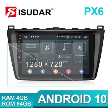 

ISUDAR PX6 Car Multimedia Player 1 Din Android 10 Car Radio For Mazda 6 2 3 GH 2007-2012 GPS Auto Stereo System DSP RAM 4GB DVR