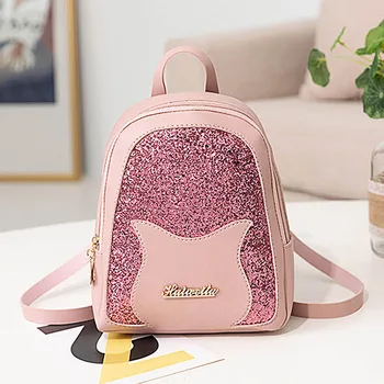 

Women Backpack Fashion Sequin Shoulder Schoolbag For Teenager Girl Casual Travel Small Daypacks Female Backpack