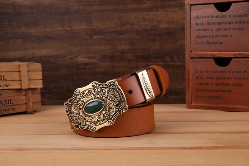 2020 new designer belt men high quality belts for men leaf flower 3.8 cm wide strap girdle full grain 100% genuine leather cow