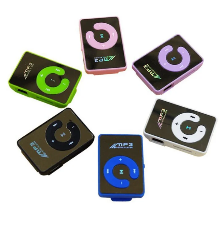 Красочные хорошее качество мини клип USB SD зеркало дизайн клип спорт MP3 музыкальный плеер без экрана