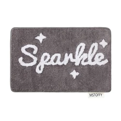 MSTOFFY – tapis de bain en microfibre Extra doux, lavable en Machine, pour salle de bain, douche, décor de baignoire, Design scintillant 