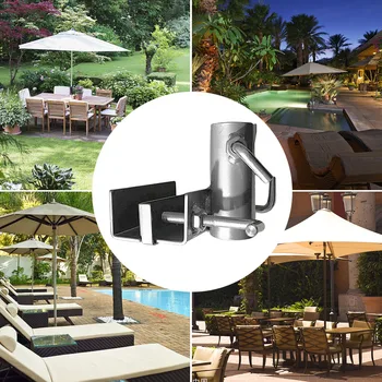 

Beach Courtyard Bracket Waterproof Stable Outdoor Garden Balcony Umbrella Stand Metal Parasol Fixed Clip Heavy Duty Rain Gear